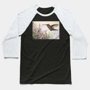 Hummingbird and Wildflowers Fine Art Baseball T-Shirt